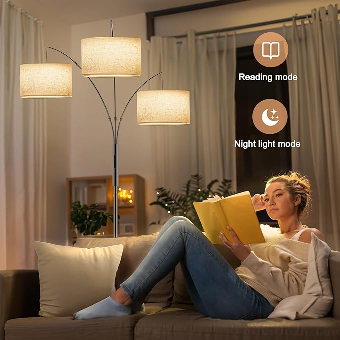 Upgraded 36W Floor Lamps for Living Room - Super Bright Dimmable Tree Floor Lamp with Remote & Touch Control, Tall Lamp for Living Room Corner, Bedroom, Office
