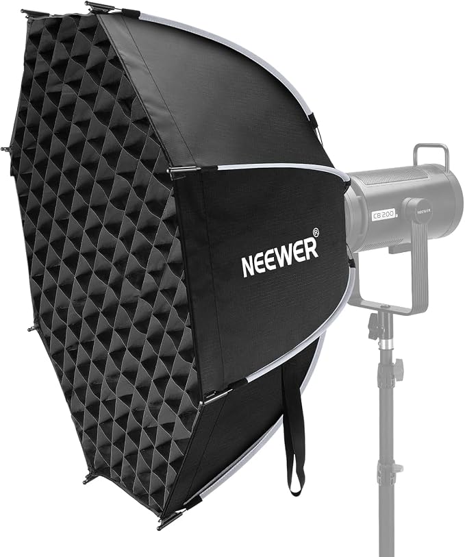 NEEWER 35.4'' Octagonal Softbox, Quick Release Parabolic Soft Box, NS92P | Bowens Mount, Diffusers, Grid, Bag Compatible with Aputure 120d Compatible with Godox SL60w NEEWER Q4 AS600B CB300B Q300