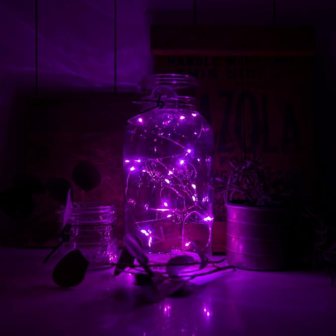 Hogg 12 Pack LED Fairy Lights - 7 ft, Centerpiece Table Decorations for Party, Small LED Lights Battery Operated, Center Pieces Decoration for Table, Battery Powered Firefly Fairylights, Pink
