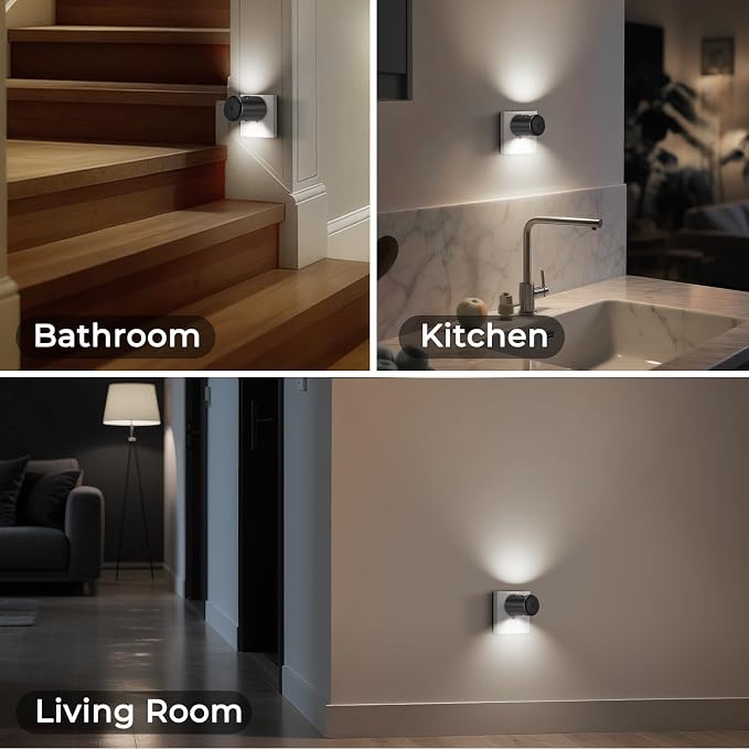 TSEXES LED Motion Sensor Night Lights,Plug-in Motion Activated Night Light,5000K Daylight,Bedroom, Hallway,Bedroom,Kitchen, Stairways, Non-Dimmable,4 Pack