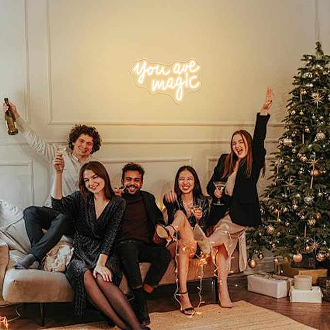 You Are Magic Neon Sign LED Signs for Wall Decor Dimmable Neon Lights Sign USB Powered Light Up Sign for Bedroom Living Room Home Bar Man Cave Christmas Birthday Party Wedding Decoration Gifts