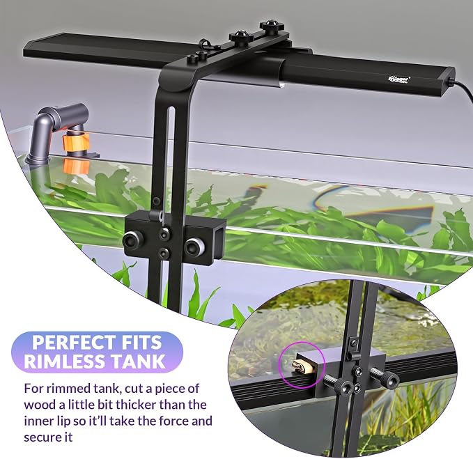 hygger Universal Aquarium Light Riser, Aluminium Adjustable Height/Front-to-Back Fish Tank Light Stand Mounting Bracket Aquarium Lamp Holder Fits 957 978 999 918 075 016
