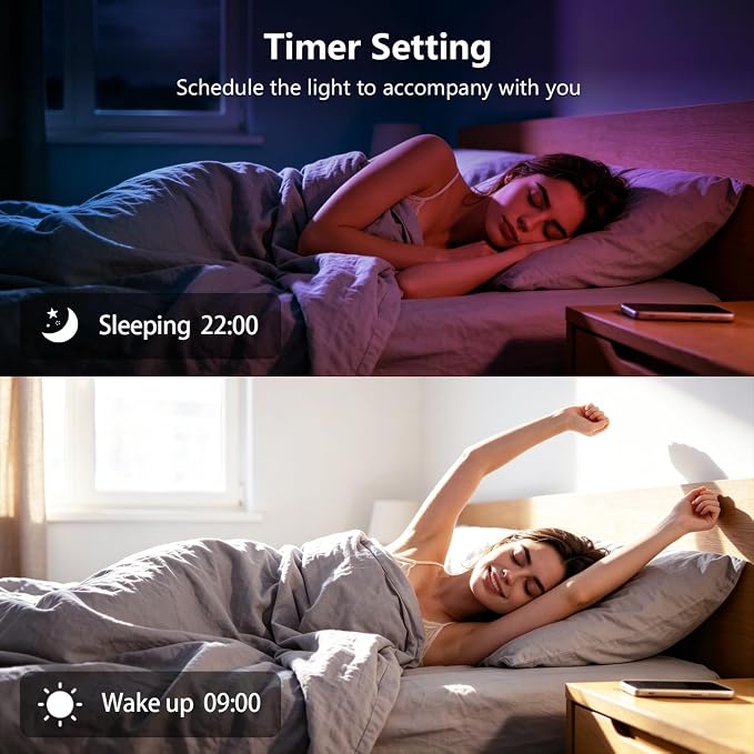 FONEWE Smart WiFi LED Lights 50 ft Remote Control Through APP Led Strip Lights Supports Alexa and Google Assistant Timing Function RGB Color Changing LED Lights for Bedroom and Party