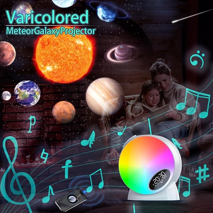 Galaxy Projector Pro for Bedroom,13 in 1 Planetarium Star Projector with Atmosphere Light,Bluetooth Speaker & White Noise,Remote,Timer,Alarm Clock,Space Galaxy Lamp for Kids Gifts Home Decor