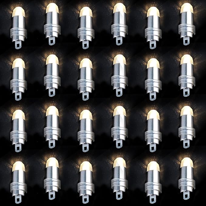 Non-Blinking Water Proof LED Mini Light Light up Paper Lanterns,Balloons,or Vase for Birthday Party or Wedding Decoration (Warm White, Pack of 24)
