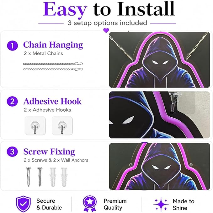 Game On Neon Sign: LED Light With Remote For Boy Room Decor | USB 5-Min Install - Dimmable Timer 2/4/8H Gaming Wall Decor for Man Cave Boys Teen Game Bedroom Basement