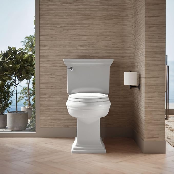 KOHLER 4734-RL-0 Rutledge ReadyLatch Soft Close Elongated Toilet Seat, Quiet-Close Lid Grip-Tight Bumpers, Installation Hardware, Home Essentials, White (Pack of 2)