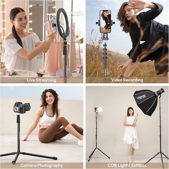 ULANZI T270 Light Stand - 8.8FT/270cm Adjustable Photography Light Stand Tripod, Aluminum Portable Studio Lighting Stand for Softbox, LED Video Light, Reflector, Strobe, Photo Video Photography | Aluminum Portable Studio Lighting Stand for Softbox, LED...