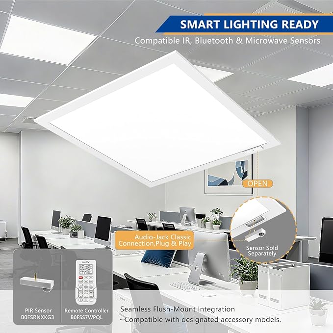30 Pack 2x2 Backlit LED Panel Light,5 Wattage 20W/25W/30W/35W/40W-Up to 6000Lumens,4 CCT Tunable 3000K/3500K/4000K/5000K,ETL&DLC Certified for Office Commercial Drop Ceiling