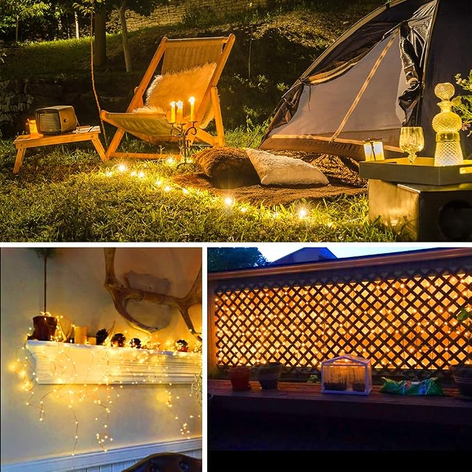LED String Lights, 99ft 300 LEDs Fairy Lights Plug in, Dimmable Outdoor Tree Lights, UL-Listed Warm White Copper String Lights Remote Control for Room Garden Party Christmas Festival Decor