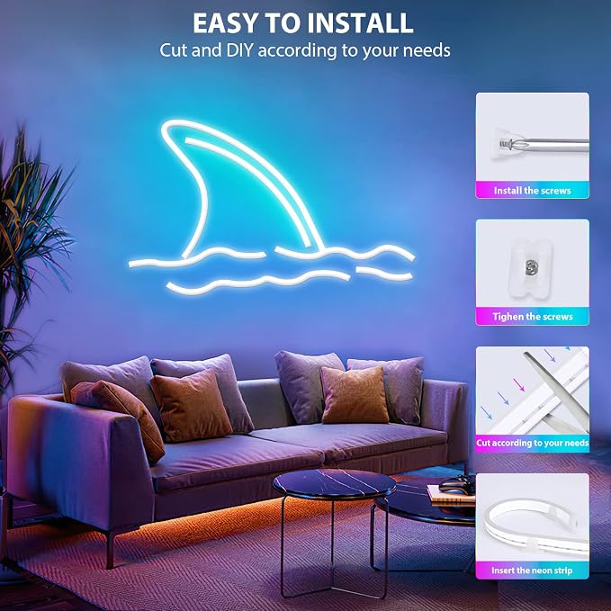 Lamomo LED Neon Rope Lights 32.8Ft, RGB LED Strip Lights Control with App/Remote, Music Sync Color Changing Waterproof Flexible Led Light Strip, Cuttable Gaming 24V Neon Lights for Bedroom Indoor