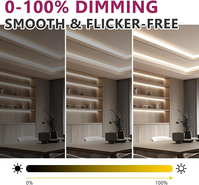 EMITEVER COB LED Strip Lights 4000K 24V, 16.4ft/5m, 2560LEDs, UL Listed | Neutral White Tape Light Premium High Density,for Bedroom,Kitchen,Cabinet,360+Lumens/ft,Ra 90+ (Power Supply Sold Separately)