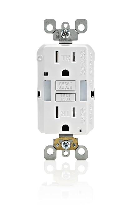 Leviton GFCI Outlet with Guidelight,15 Amp,Self Test,Tamper-Resistant with LED Indicator Light,Replaces Plugged in Night Light,GFNL1-W,White,(Pack of 3)