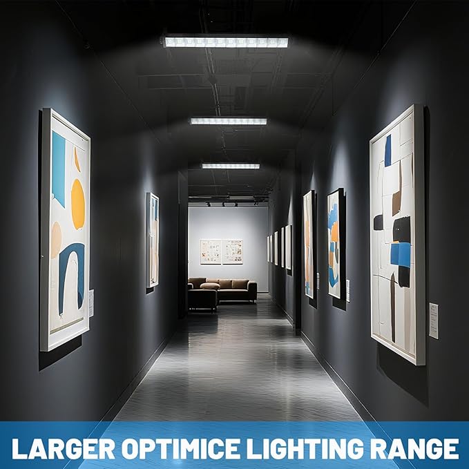 4 Pack 40W LED Shop Lights,6000K 4800LM Daylight White Garage Light with 6.5FT Power Cord & Switch,Plug in LED Work Light for Garage, Workshop,Yard