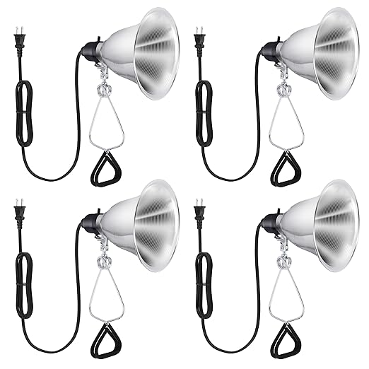 Simple Deluxe Clamp Lamp Light with Detachable 5.5 Inch Aluminum Reflector up to 60 Watts E26 Socket (No Bulb Included), 6 Feet Cord, UL Listed, 4 Pack