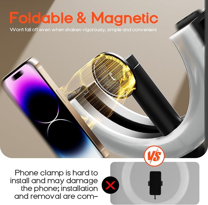 10" Magnetic Ring Light Overhead Camera Phone Mount, XINBAOHONG LED Selfie Light with Stand and Phone Holder, Rechargeable Desk Light for Video Recording（Standing）