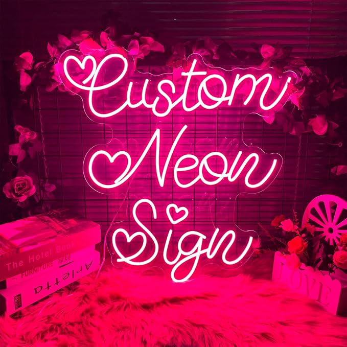 Custom Neon Sign for Wall Decor Personalized LED Neon Wedding Light Sign | Customizable Name Light Up Sign Bedroom Room Decor Aesthetic Birthday Gift Christmas Decorations