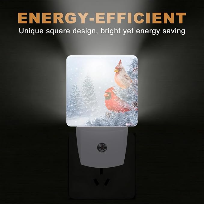 Night Lights Plug into Wall, Cardinal Night Light with Dusk to Dawn Smart Sensor for Bedroom Bathroom Hallway Kitchen, Led Nightlights for Boys Girls Women Men