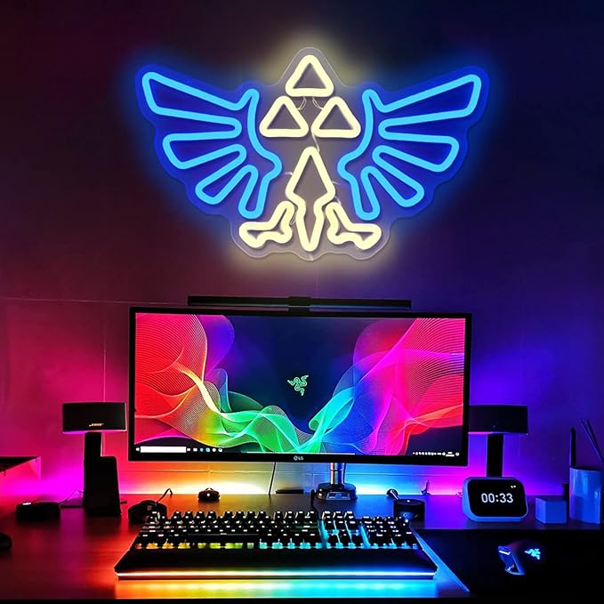 LOZ Gaming Neon Sign Dimmable Game Neon Sign for Gamer Room Decor Neon Lights for Bedroom Boys Teen Gaming Zone Party Decoration