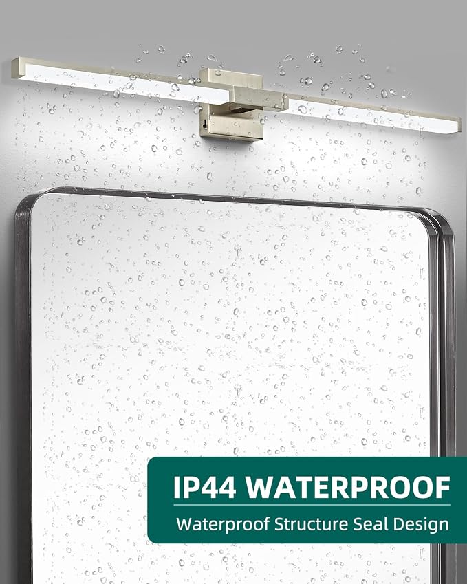 Modern Bathroom Light Fixtures Over Mirror, 40 Inch Brushed Nickel Vanity Light Bar for Bathroom, 24W 5CCT Diammable Wall Light