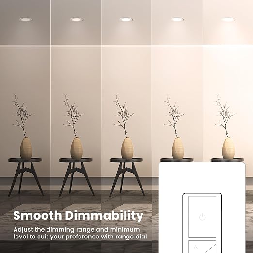 Feit Electric Dimmer Switch Remote, Wireless Smart Lighting Control, Push-Button Dimming, Beacon Control for Up to 4 Wired Dimmers, Battery-Powered (CR2032 Button Cell, 4-Year Life), DIM/Companion