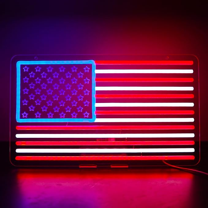USA Neon Signs for Wall Decor，Led Neon Light for Man Cave、Bedroom、Garage，Christmas Birthday Party Gifts