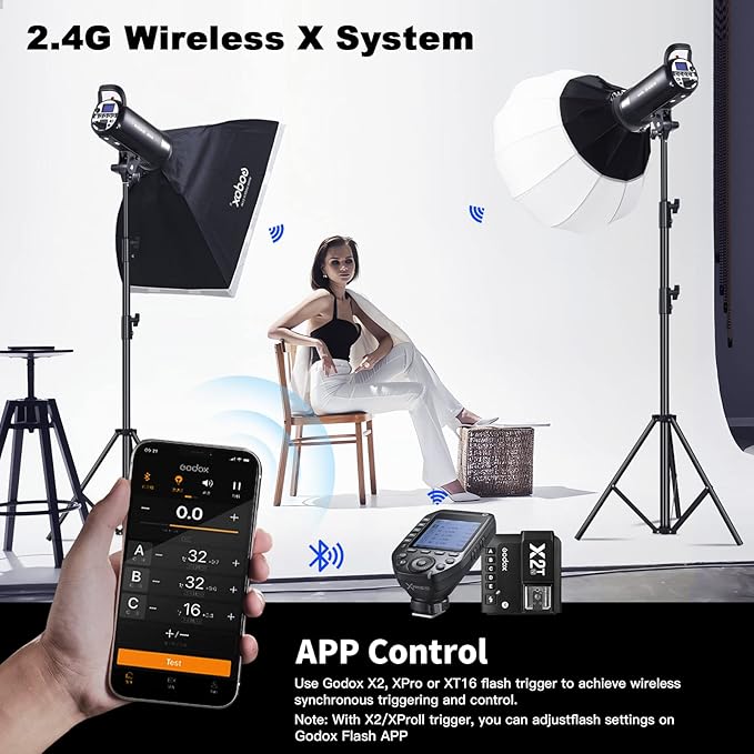 Godox SK400II-V 400Ws Photo Studio Strobe Flash Monolight Light with Bowens Mount & 10W LED Modeling Lamp for Studio, Shooting, Location and Portrait Photography (SK400II Upgraded Version 110 to 120V)