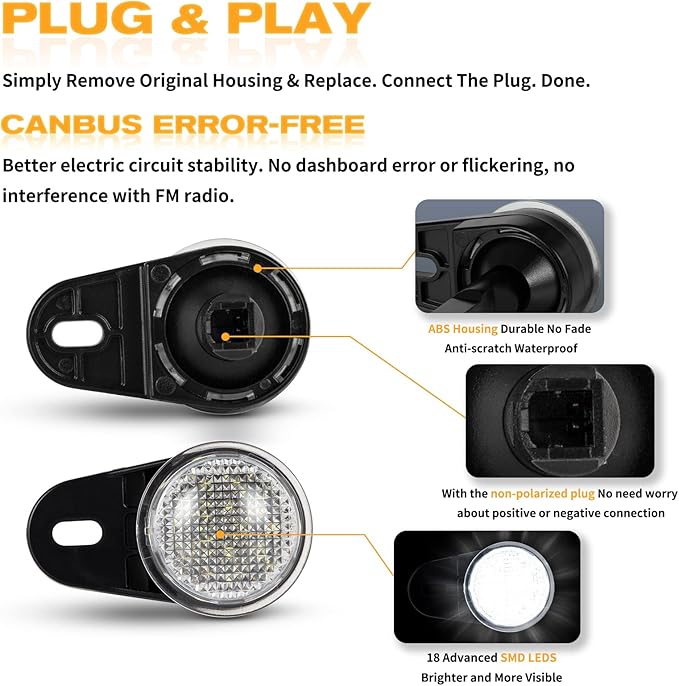 POPMOTORZ LED Interior Courtesy Lights Footwell Light Under Dashboard Courtesy Floor Lamps Assembly Compatible for Dodge RAM,Durango,Nitro, Jeep Wrangler,Liberty,Grand Cherokee White LED 2 Pieces