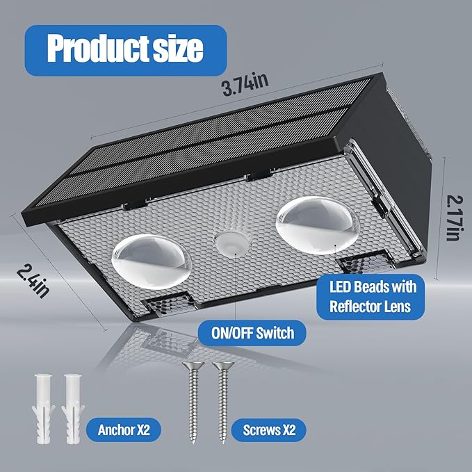 NIORSUN Solar Fence Lights,24 Pack Wall Lights Waterproof,Led Outdoor Lights 3000K/4500K/6000K+ RGB Up & Down Deck Light,Solar Powered Light for Backyard/Pool/Railing/Patio/Porch/Step