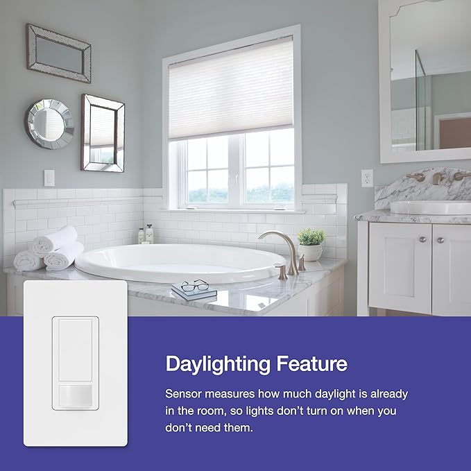 Lutron Maestro Motion Sensor Light Switch Indoor for Bathroom, Garage, Laundry Room, Any Bulbs, Occupancy Vacancy Sensor, Single-Pole, MS-OPS2-BR, Brown
