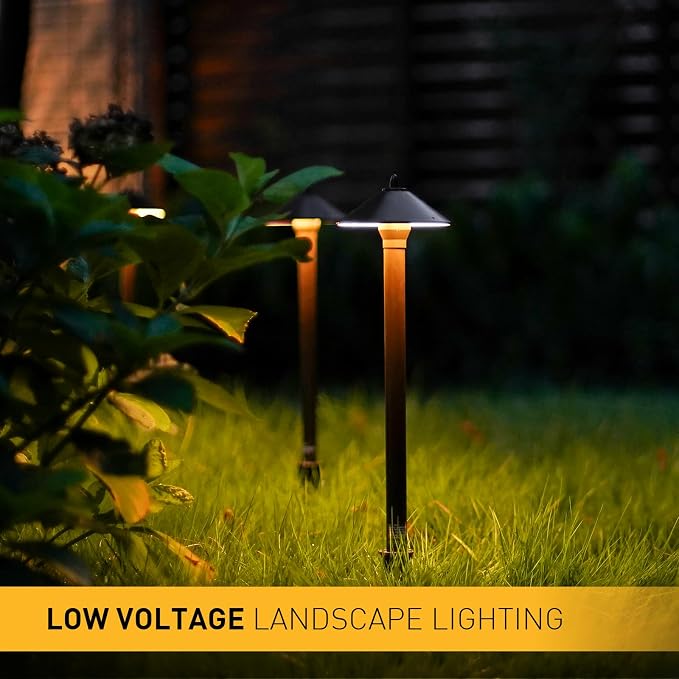 Malibu Low Voltage Pathway Lights, 10W Pro Style Halogen Landscape Lighting, 2Pack 2700K Warm White Path Light, 12V AC Bronze Outdoor Walkway Lights for Yard Garden 8308-9103