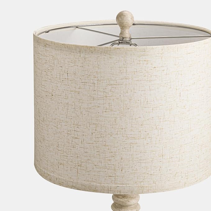 BOBOMOMO 64.25" Farmhouse Floor Lamp for Living Room Bedroom, Tall Antique White Standing Lamp with Rotary Switch, Vintage Corner Floor Lamp for Living Room & Office, Rustic Home Decor