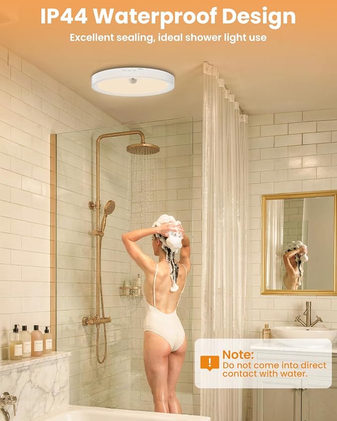 Wireless Motion Sensor Ceiling Light, 7-Inch Rechargeable, 2-Pack | Three Color Temperatures, Stepless Dimming, No Wiring, Rechargeable Battery, Ideal For Closet, Hallway And Bedroom