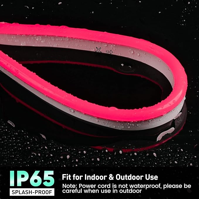 GZBtech Flexible LED Neon Rope Lights 50FT,AC 110-120V Waterproof Strip Light, 120 LEDs/M Cuttable Connectable Neon Lighting for Indoor Outdoor Home Decor/Commercial Building Use-Red 15M, ETL Listed