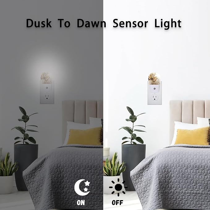 Bird Cardinal Night Lights Plug into Wall for Girls Boys Room,Night Light LED Lamp Dusk to Dawn Sensor Round Lamp for Bedroom Bathroom Hallway Home Wall Decor (Butterfly Floral)