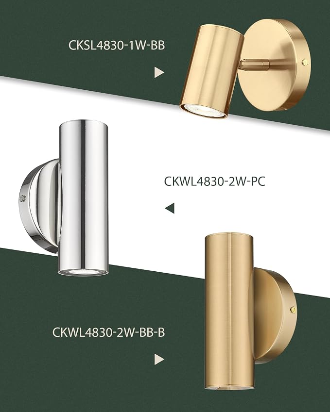 1-Light Wall Sconce,Indoor Up and Down Wall Lamp,Brass Gold | Indoor Wall Lighting for bedroom,hallway,living room,entryway