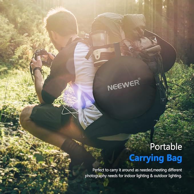 NEEWER 31"x47"/80x120cm Light Reflectors for Photography, Portable 5 in 1 Collapsible Multi Disc with Bag - Translucent, Silver, Gold, Black, White Diffuser for Studio and Outdoor Lighting