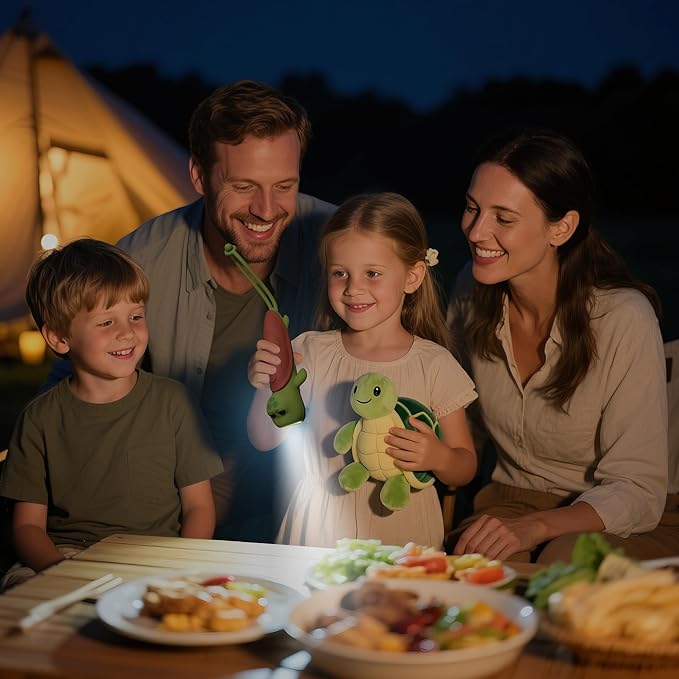 Silicone Turtle Rechargeable Flashlight, Dimmable Hanging Night Light for Camping, Night Walks and Home Use, Animal Themed Themed Portable Torch