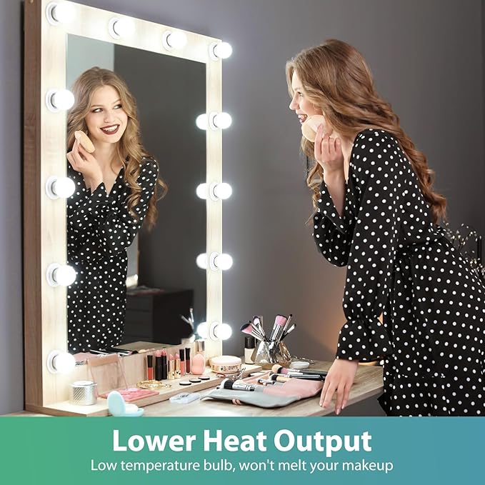 LED Vanity Light Bulbs, 60W Equivalent, Bathroom Light Bulbs 5000K Daylight White, 800 Lumens, G25 Globe Bulb for Makeup Mirror, Round Shape, 7W, 120V, Non-Dimmable, 12 Pack