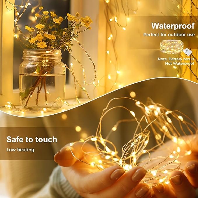 kolpop 12 Pack LED Fairy Lights Battery Operated, 7FT 20 LED Mini Twinkle String Lights Battery Powered Waterproof for Christmas Mason Jars Party (Cool&Warm&Multicolor)
