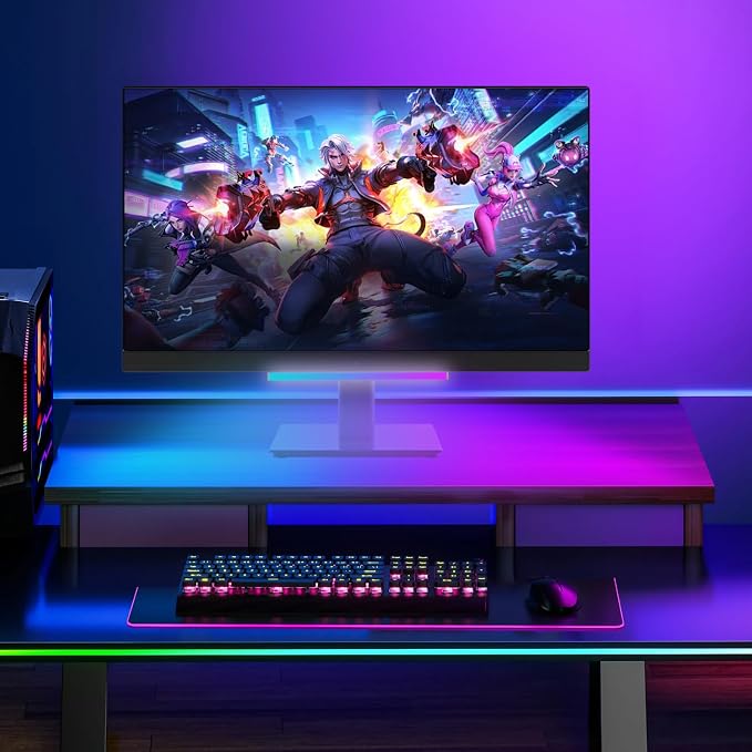 Under Monitor RGB Light Bar, 12 Inch USB Powered RGB Gaming Light Bar with APP Control, Music Sync LED Monitor Backlight, 5V 2A Ambient Desk Light for PC, Gaming Setup, TV, Desktop