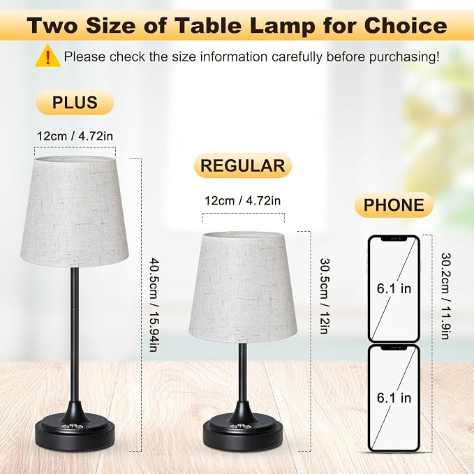 Wowag Cordless Table Lamp Rechargeable,5000mAh Battery Operated Desk Lamp,3 Colors & 7 RGB Stepless Dimmable,Touch Ambient Light for Bedside,Bedroom,Dining Room,Living Room,Black,FlaxenShade