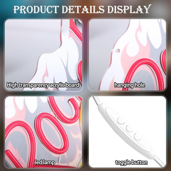 Guitar Rock Roll Neon Sign Music Guitar Neon Light Dimmable Led Music Sign for Wall Decor Guitar Gifts for Bar Live Vocal Recital Concert Classroom Man Cave