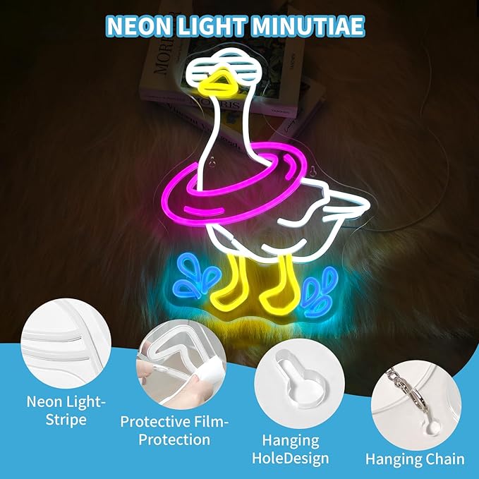 Goose Neon Sign Sign Led Light Up Signs for Wall Decor Usb Powered Neon Light Signs Indoor Light for Room Decor Holiday Gift