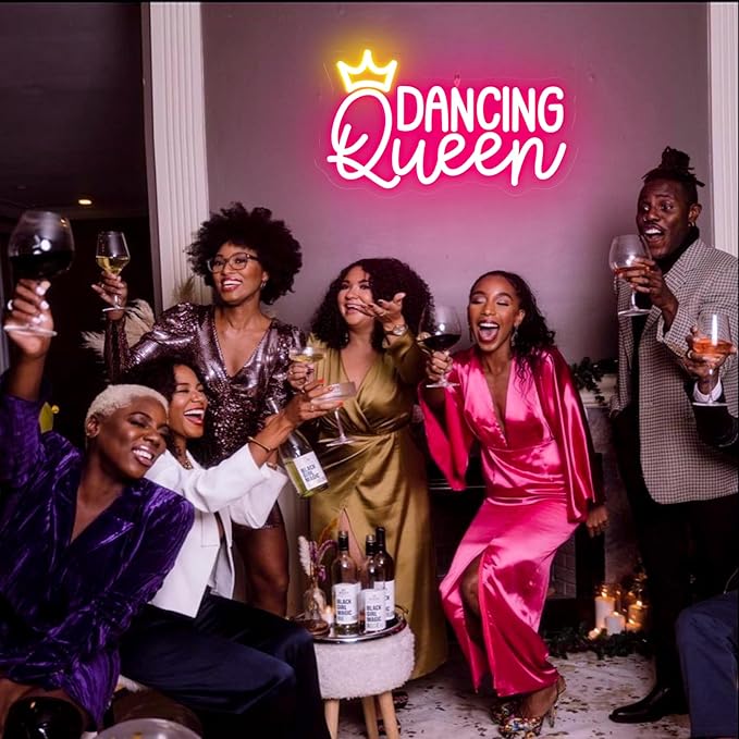 Dancing Queen Neon Sign Let's Dance Dimmable LED Signs for Wall Decor Neon Lights for Dance Room Dancing Party Bar Club Birthday Party Decoration Gift for Girl Kid Lover 35CM*21CM