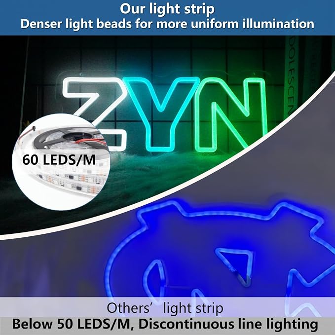 Z.Y.N Neon Signs for Wall Decor Neon Lights for Bedroom Led Business Signs Suitable for Man Cave Bar Pub Restaurant Christmas Gift Art