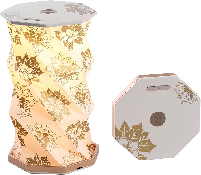 Birthday Flower Folding Lamp, Paper Lantern Lights, Japanese Gifts | Rechargeable Paper Light, Elegant Gift Box – Ideal Anniversary, Birthday Gift for Women, Mom, Grandma-White Christmas Rose