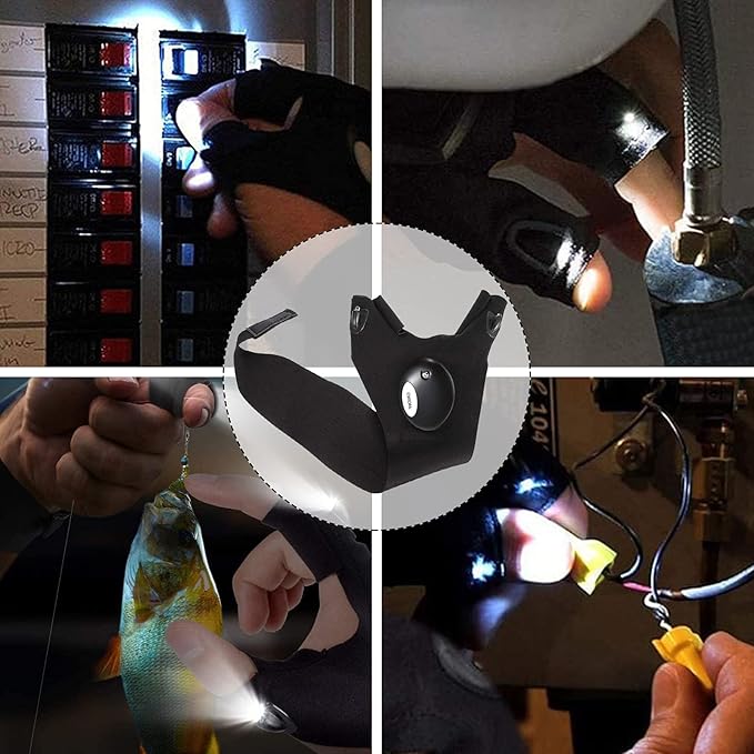 Fathers Day Dad Gifts, Birthday Easter Gifts for Adults Men Him, Easter Basket Stuffers for Adults Boyfriend Husband, LED Flashlight Gloves Hands-Free Lights Cool Gadgets for Fishing Camping Repairing