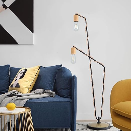 Arturesthome Wood Pendant Light Cord Kit with Switch,16.4FT Vintage Industrial Hanging Light Plug in Lamp Cord with Twisted Nylon Rope Pendant Lights Socket E26 E27 for Farmhouse Lamp Cable Retro DIY