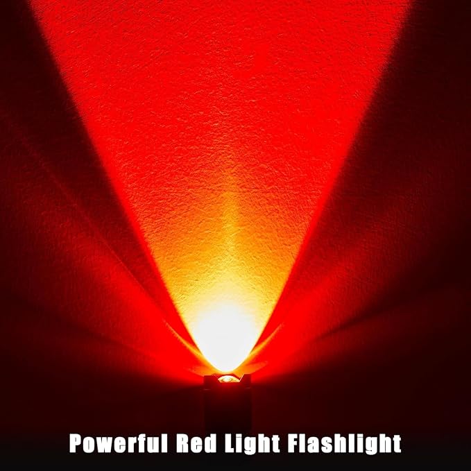Honoson 8 Pieces Red Light Flashlight LED Single Mode Torch 1 Mode Scalable Red Lens Filter Flashlight for Night Astronomy Aviation Observation Beach Safe